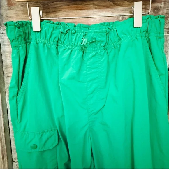 Green Cargo Windbreaker Drawstring Joggers - Picture 5 of 6